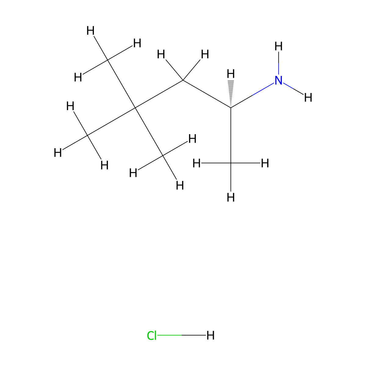 (S)-4,4-Dimethylpentan-2-amine hydrochloride molecular structure, CAS 2757691-06-6