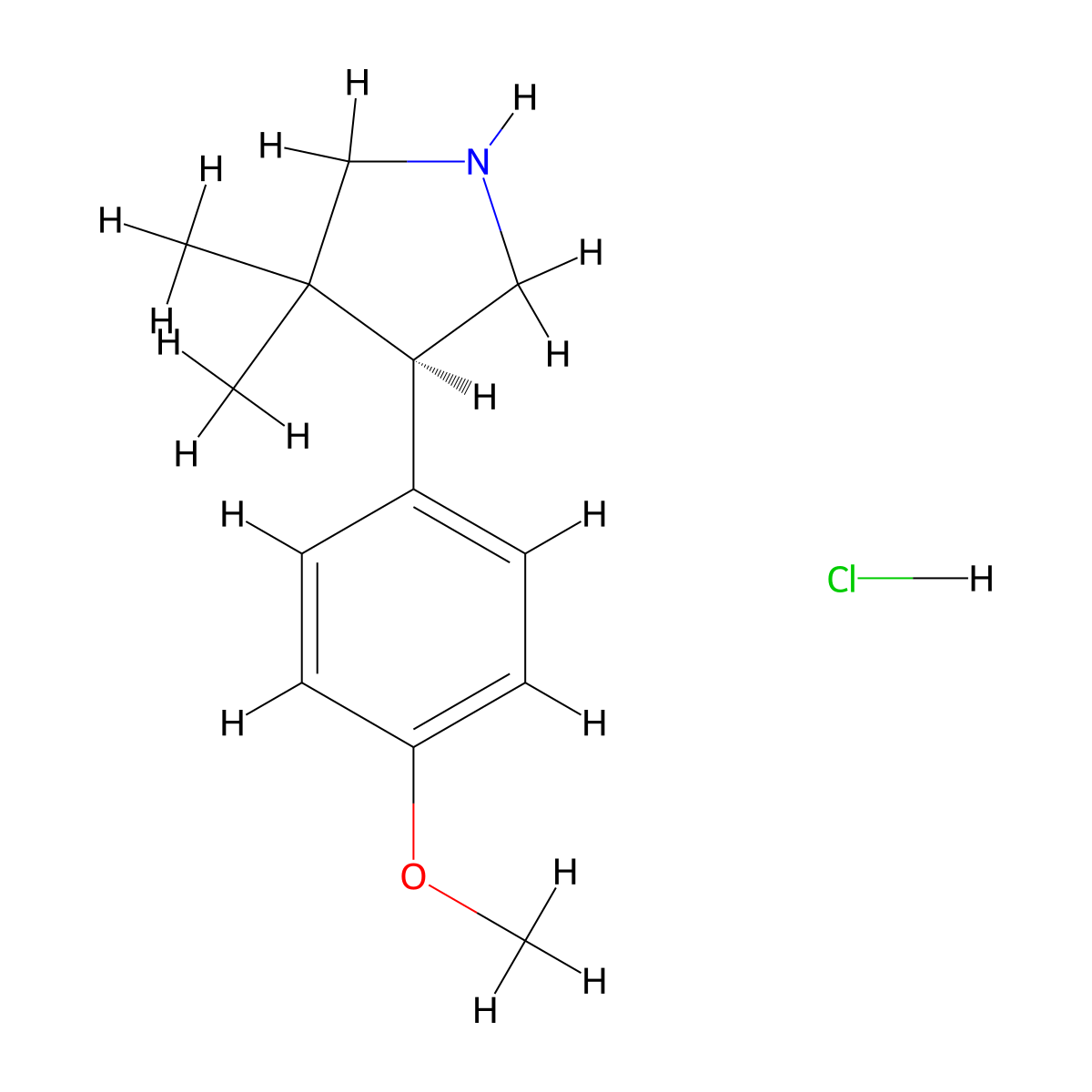 (4S)-4-(4-methoxyphenyl)-3,3-dimethylpyrrolidine hydrochloride molecular structure, CAS 2757697-46-2