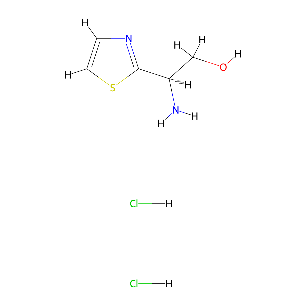 (R)-2-Amino-2-(thiazol-2-yl)ethanol dihydrochloride molecular structure, CAS 2757697-67-7