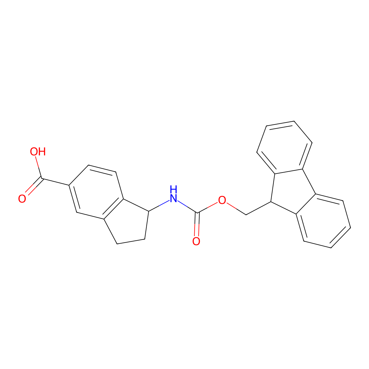 (1S)-1-({[(9H-fluoren-9-yl)methoxy]carbonyl}amino)-2,3-dihydro-1H-indene-5-carboxylic acid molecular structure, CAS 2757697-91-7