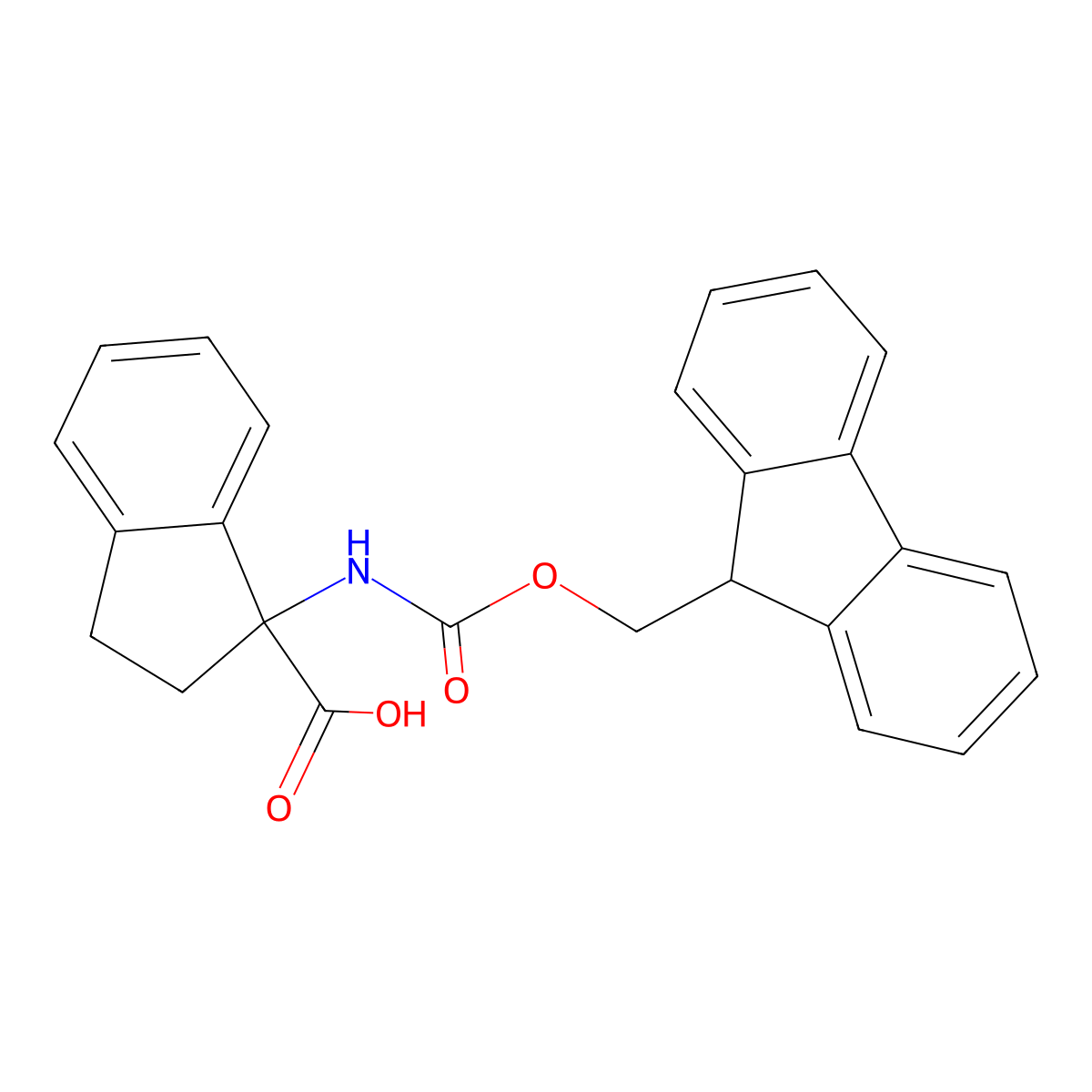 rel-(1R)-1-({[(9H-fluoren-9-yl)methoxy]carbonyl}amino)-2,3-dihydro-1H-indene-1-carboxylic acid molecular structure, CAS 2757698-10-3