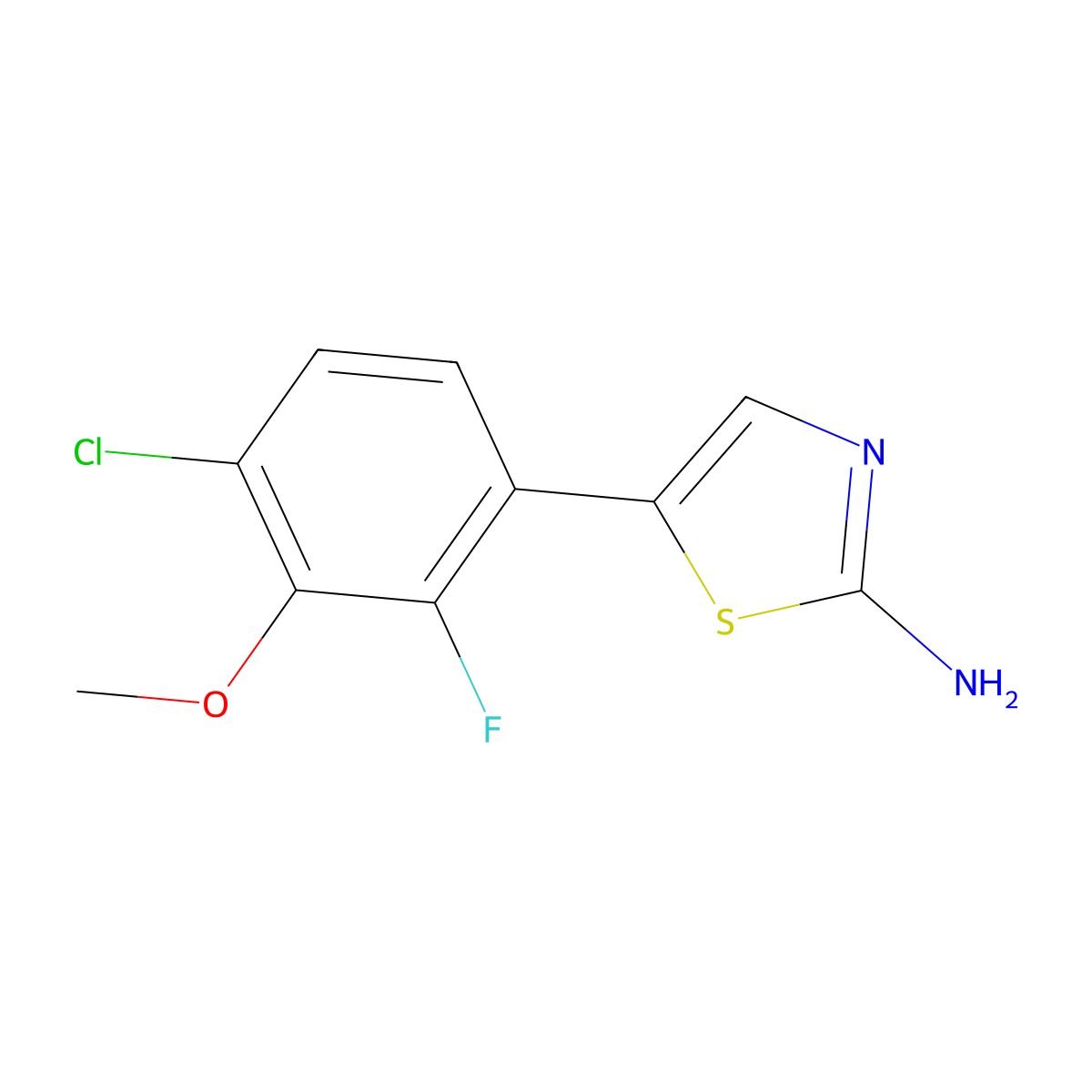 5-(4-Chloro-2-fluoro-3-methoxyphenyl)thiazol-2-amine molecular structure, CAS 2757729-78-3