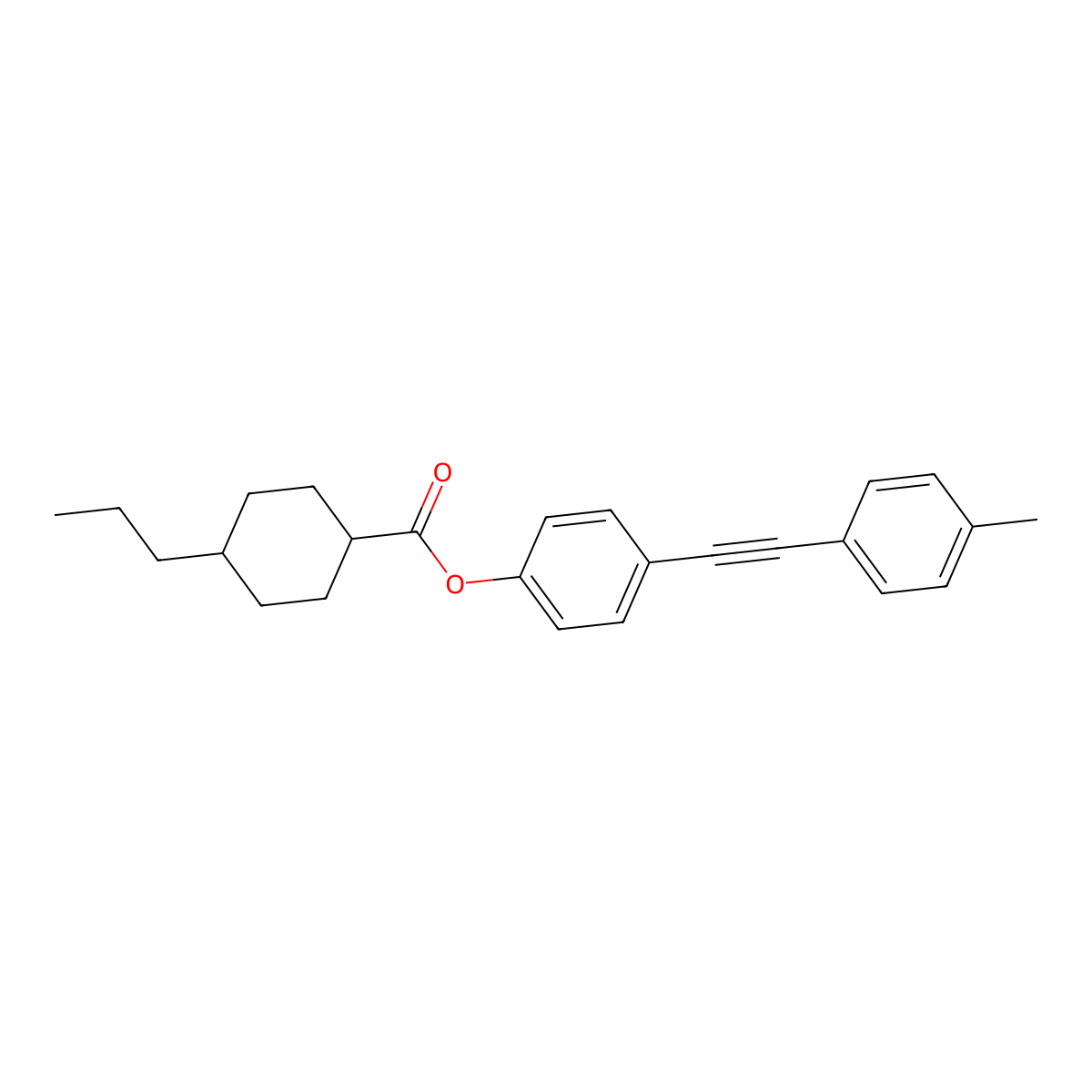 4-(p-Tolylethynyl)phenyl 4-propylcyclohexane-1-carboxylate molecular structure, CAS 2757729-83-0