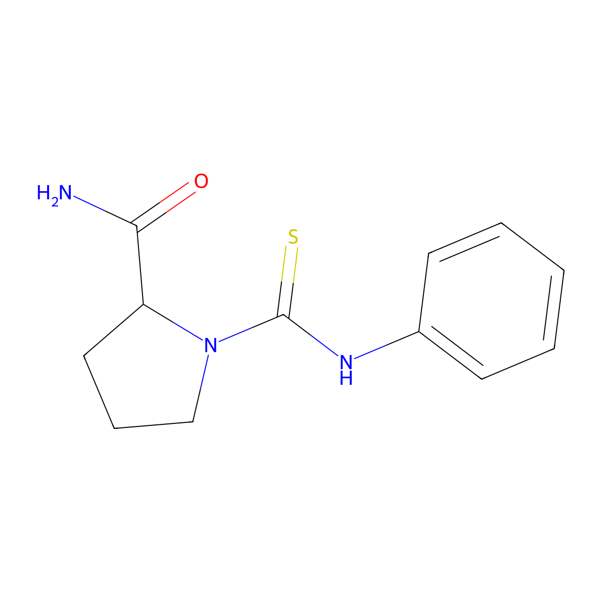 1-(Phenylcarbamothioyl)pyrrolidine-2-carboxamide molecular structure, CAS 2757729-87-4