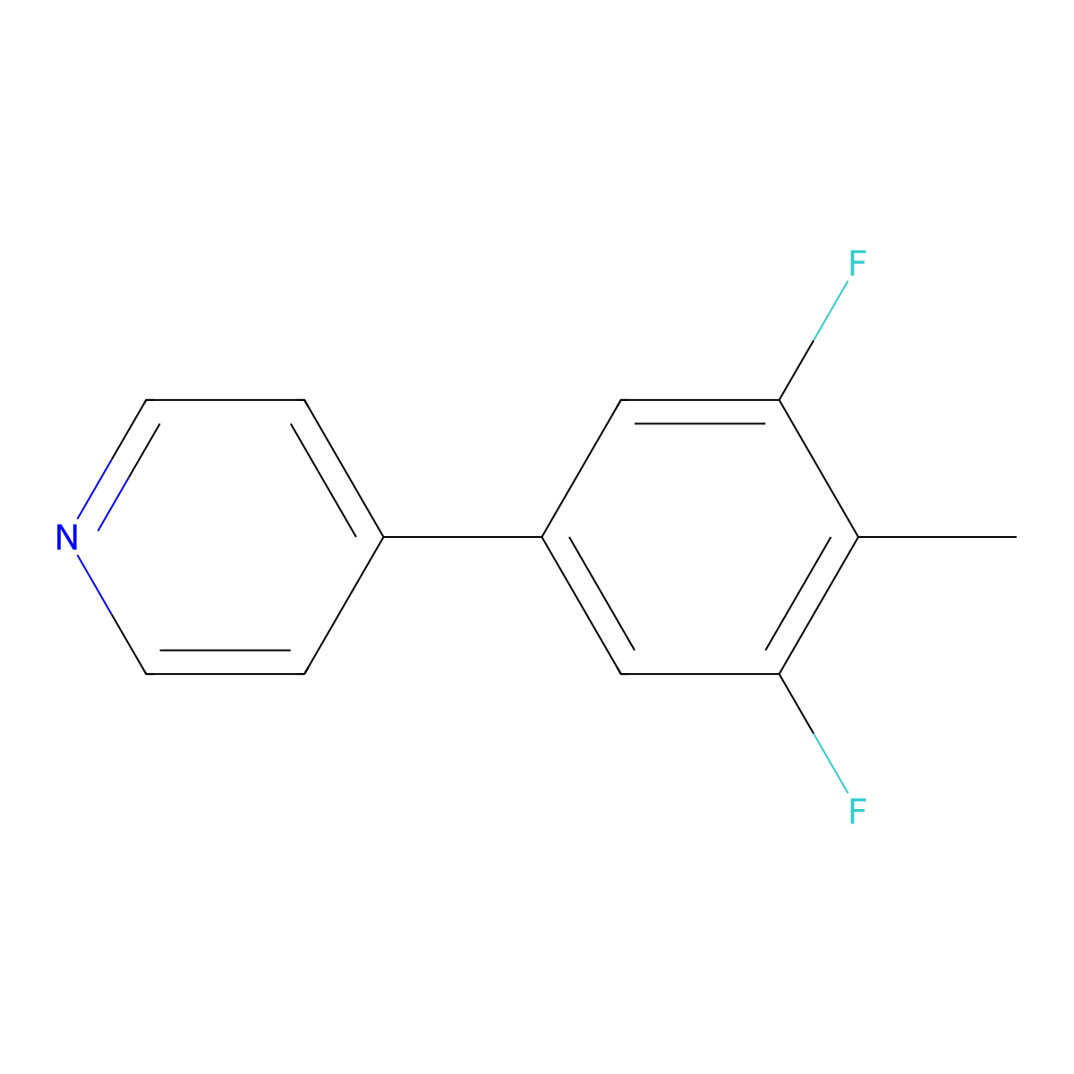 4-(3,5-Difluoro-4-methylphenyl)pyridine molecular structure, CAS 2757729-88-5