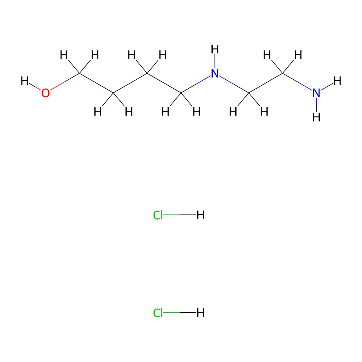 4-((2-Aminoethyl)amino)butan-1-ol dihydrochloride molecular structure, CAS 2757729-96-5