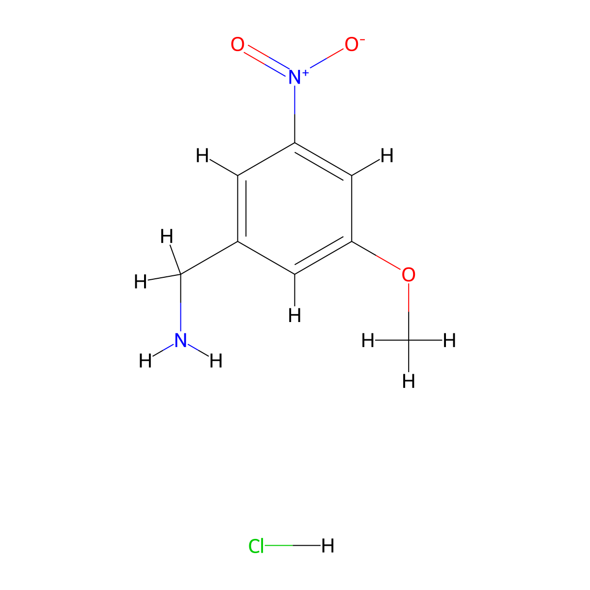 (3-Methoxy-5-nitrophenyl)methanamine hydrochloride molecular structure, CAS 2757729-98-7