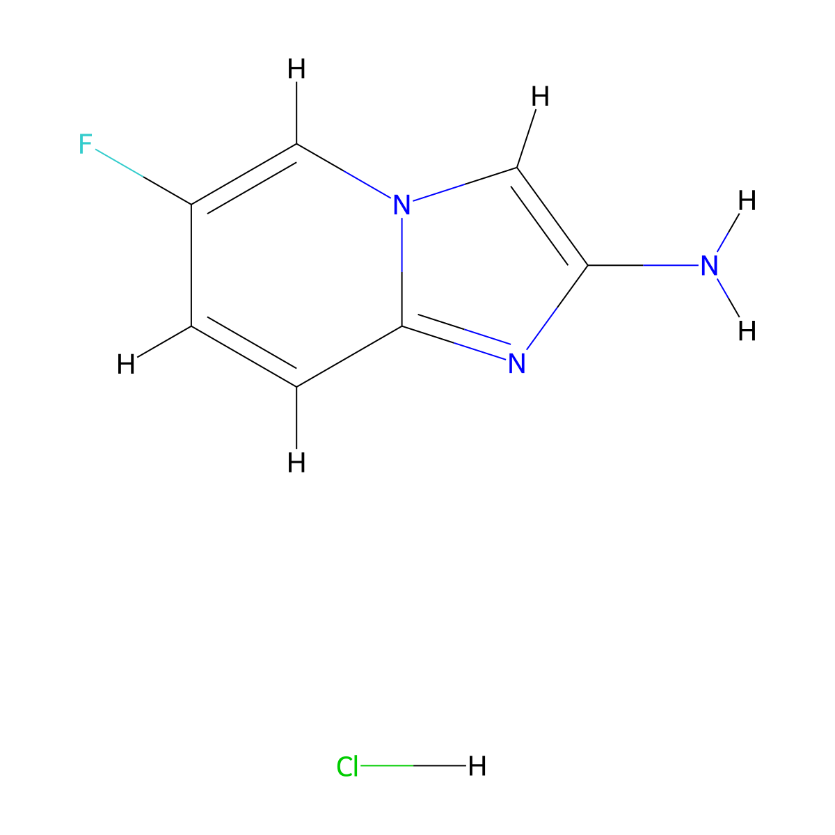 6-Fluoroimidazo[1,2-A]pyridin-2-amine hcl molecular structure, CAS 2757729-99-8
