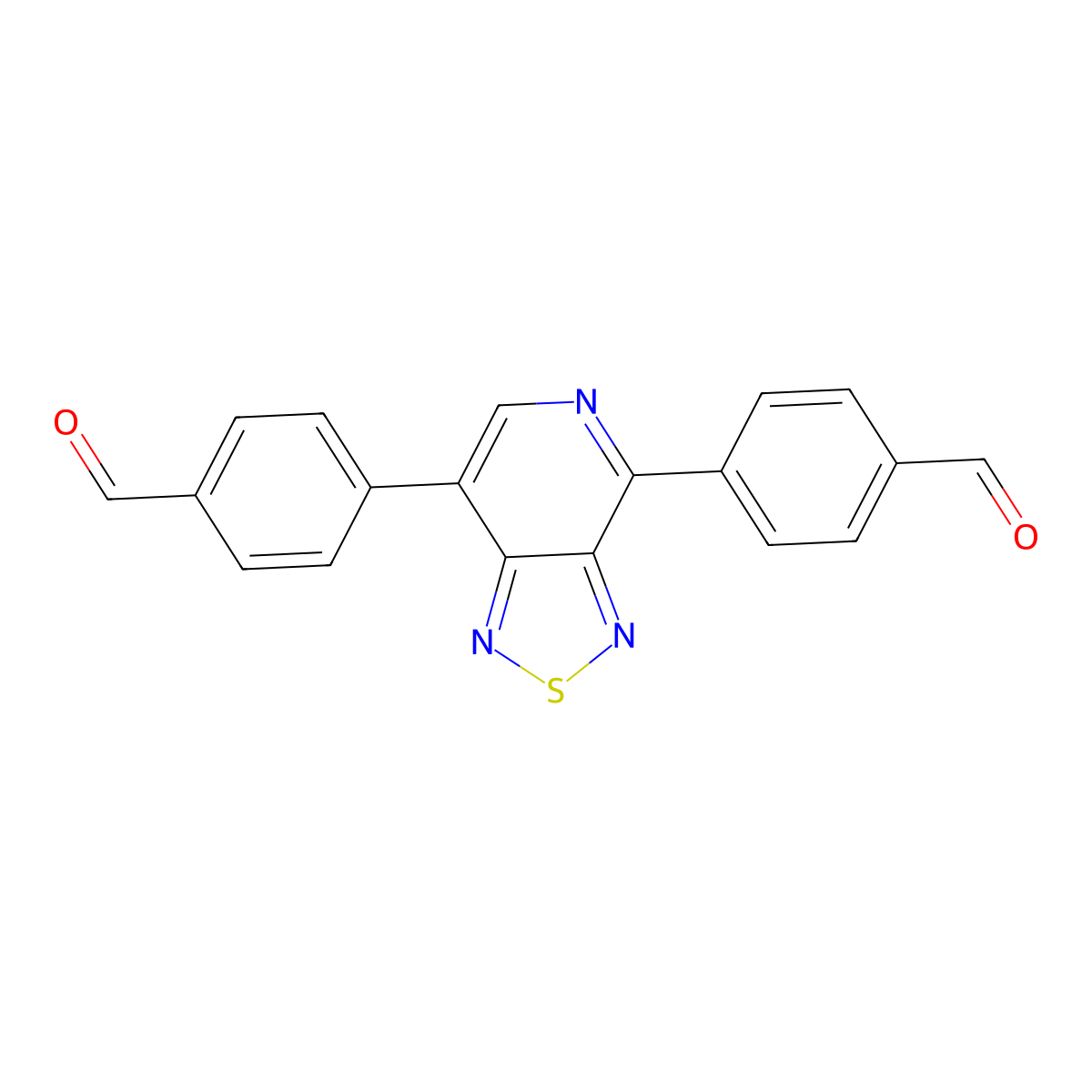 4,4'-([1,2,5]Thiadiazolo[3,4-c]pyridine-4,7-diyl)dibenzaldehyde molecular structure, CAS 2757730-01-9
