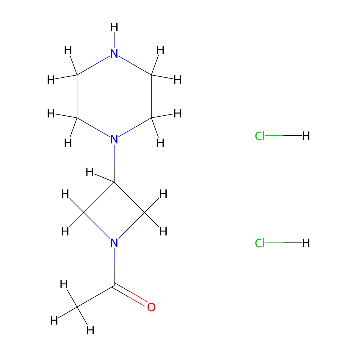 1-(3-(Piperazin-1-yl)azetidin-1-yl)ethanone dihydrochloride molecular structure, CAS 2757730-02-0