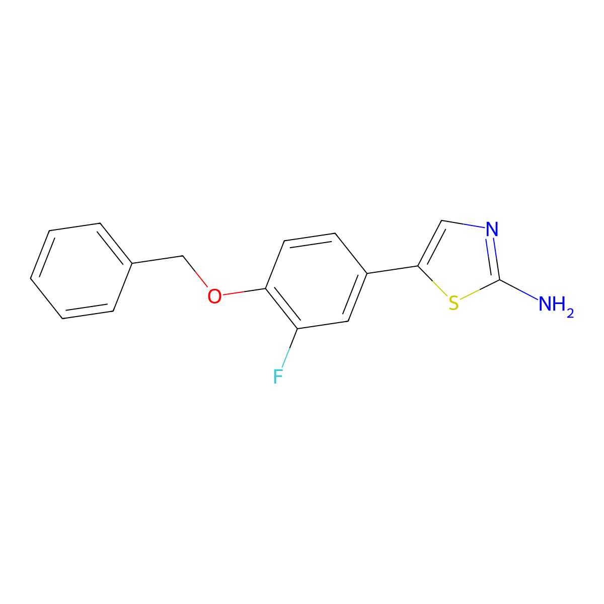 5-(4-(Benzyloxy)-3-fluorophenyl)thiazol-2-amine molecular structure, CAS 2757730-06-4