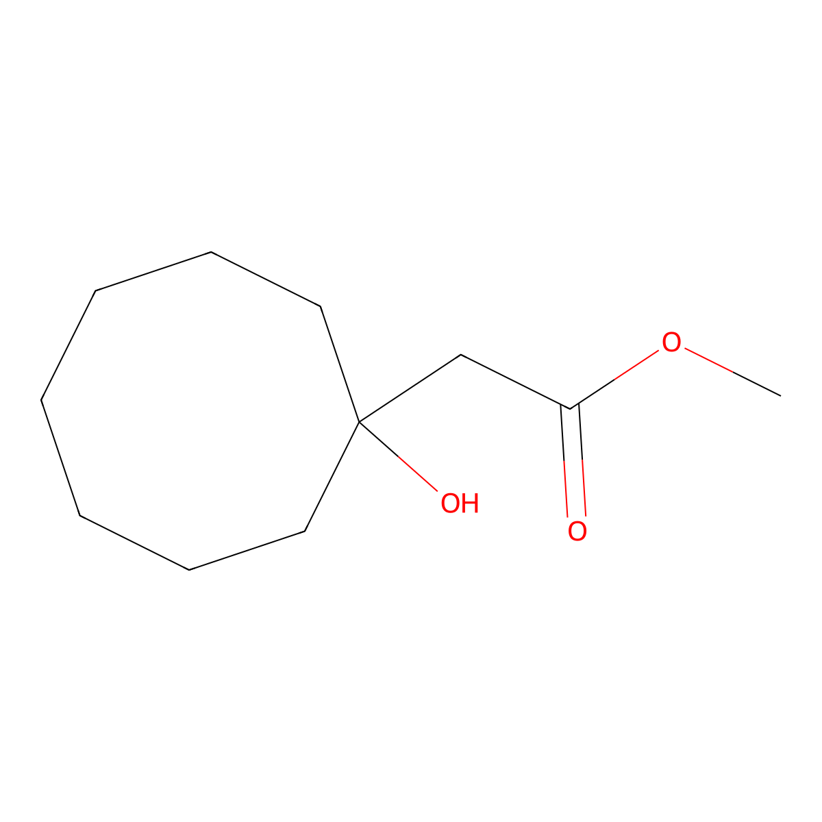 Methyl 2-(1-hydroxycyclooctyl)acetate molecular structure, CAS 2757730-07-5