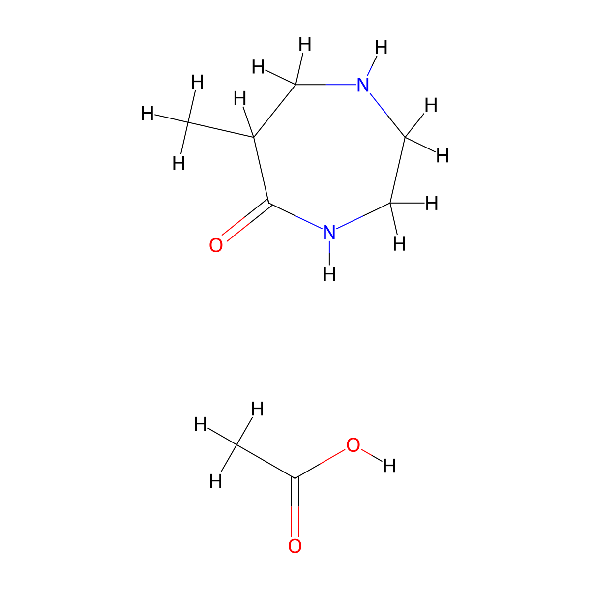 6-Methyl-1,4-diazepan-5-one acetate molecular structure, CAS 2757730-12-2