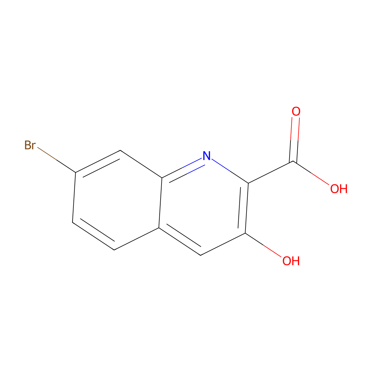 7-Bromo-3-hydroxyquinoline-2-carboxylic acid molecular structure, CAS 2757730-19-9