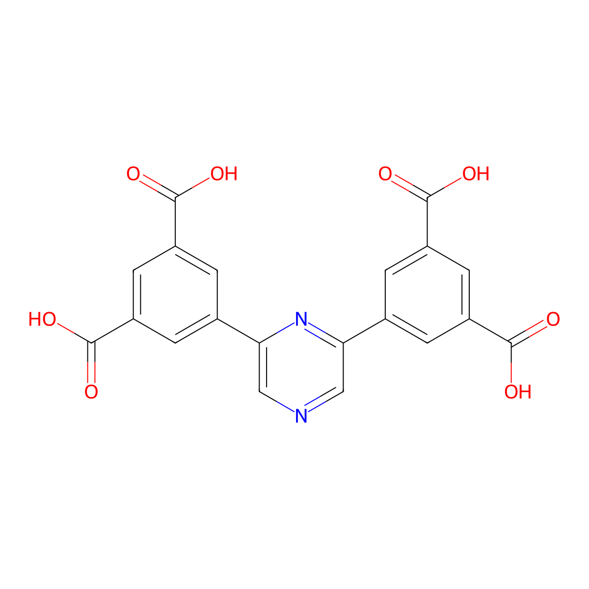 5,5'-(Pyrazine-2,6-diyl)diisophthalic acid molecular structure, CAS 2757730-24-6