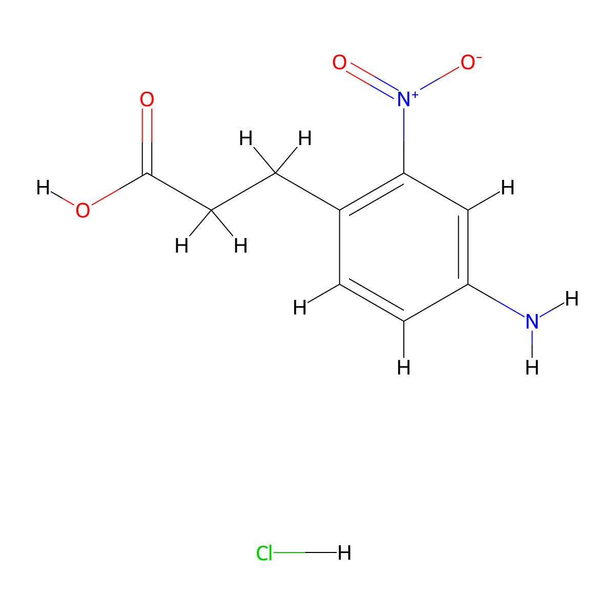 3-(4-Amino-2-nitrophenyl)propanoic acid hydrochloride molecular structure, CAS 2757730-30-4