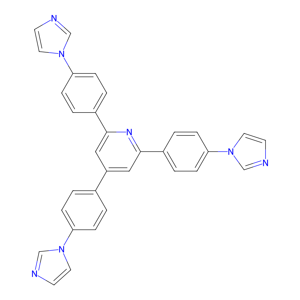 2,4,6-Tris(4-(1H-imidazol-1-yl)phenyl)pyridine molecular structure, CAS 2757730-32-6