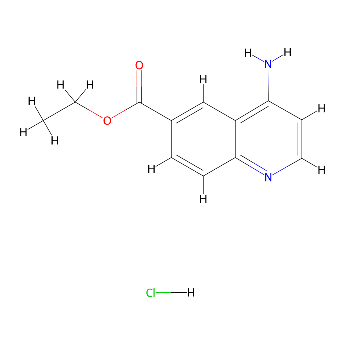 Ethyl 4-aminoquinoline-6-carboxylate hydrochloride molecular structure, CAS 2757730-33-7