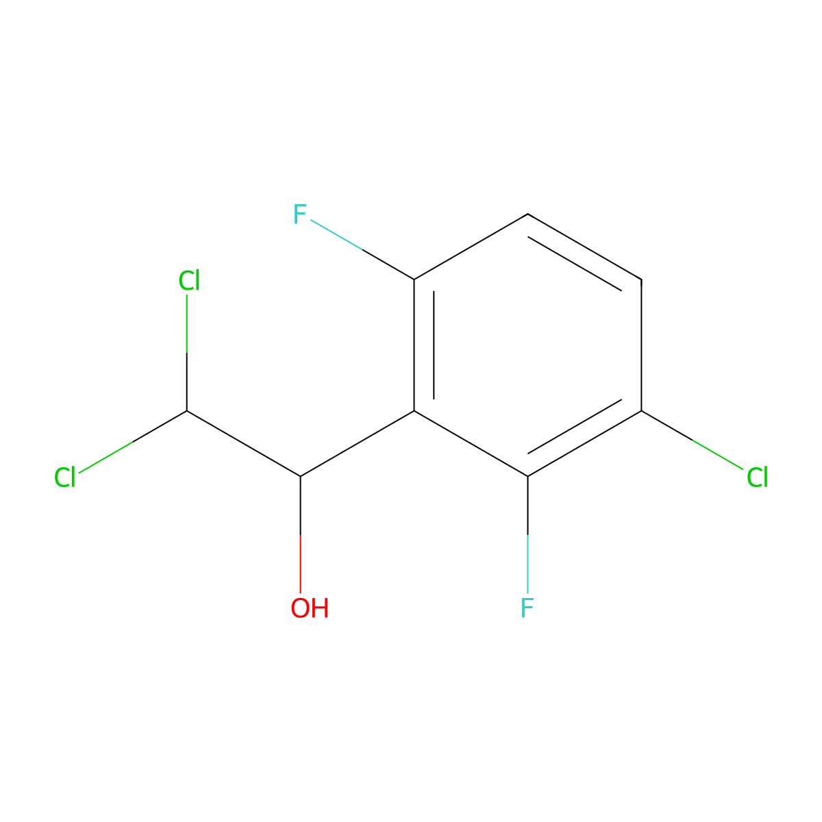 2,2-Dichloro-1-(3-chloro-2,6-difluorophenyl)ethanol molecular structure, CAS 2757730-42-8