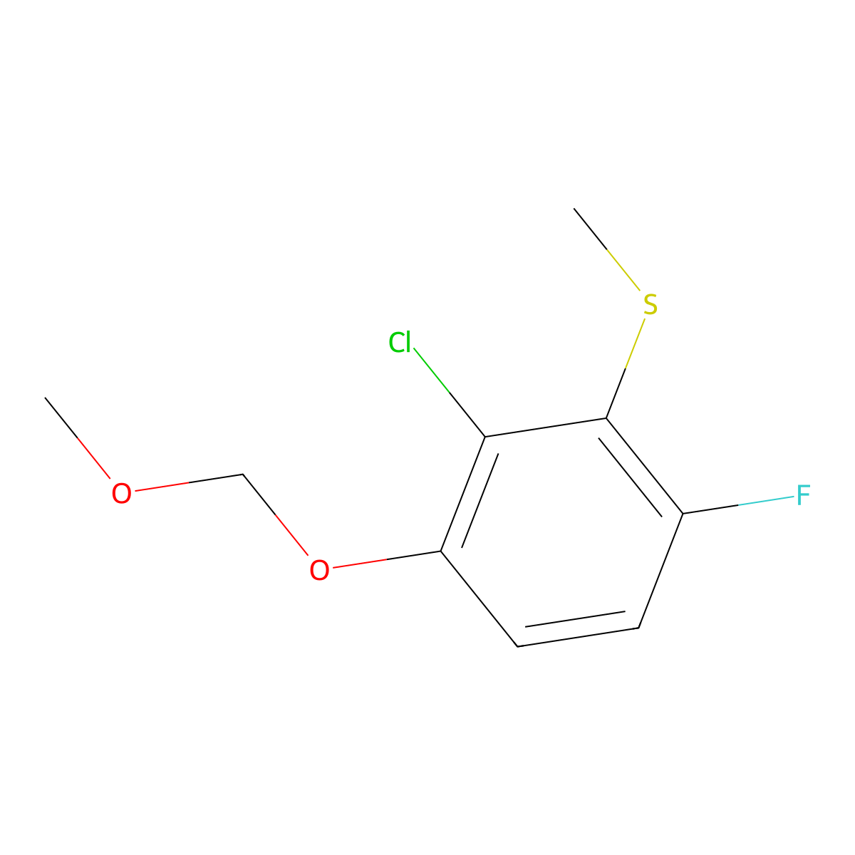 (2-Chloro-6-fluoro-3-(methoxymethoxy)phenyl)(methyl)sulfane molecular structure, CAS 2757730-43-9