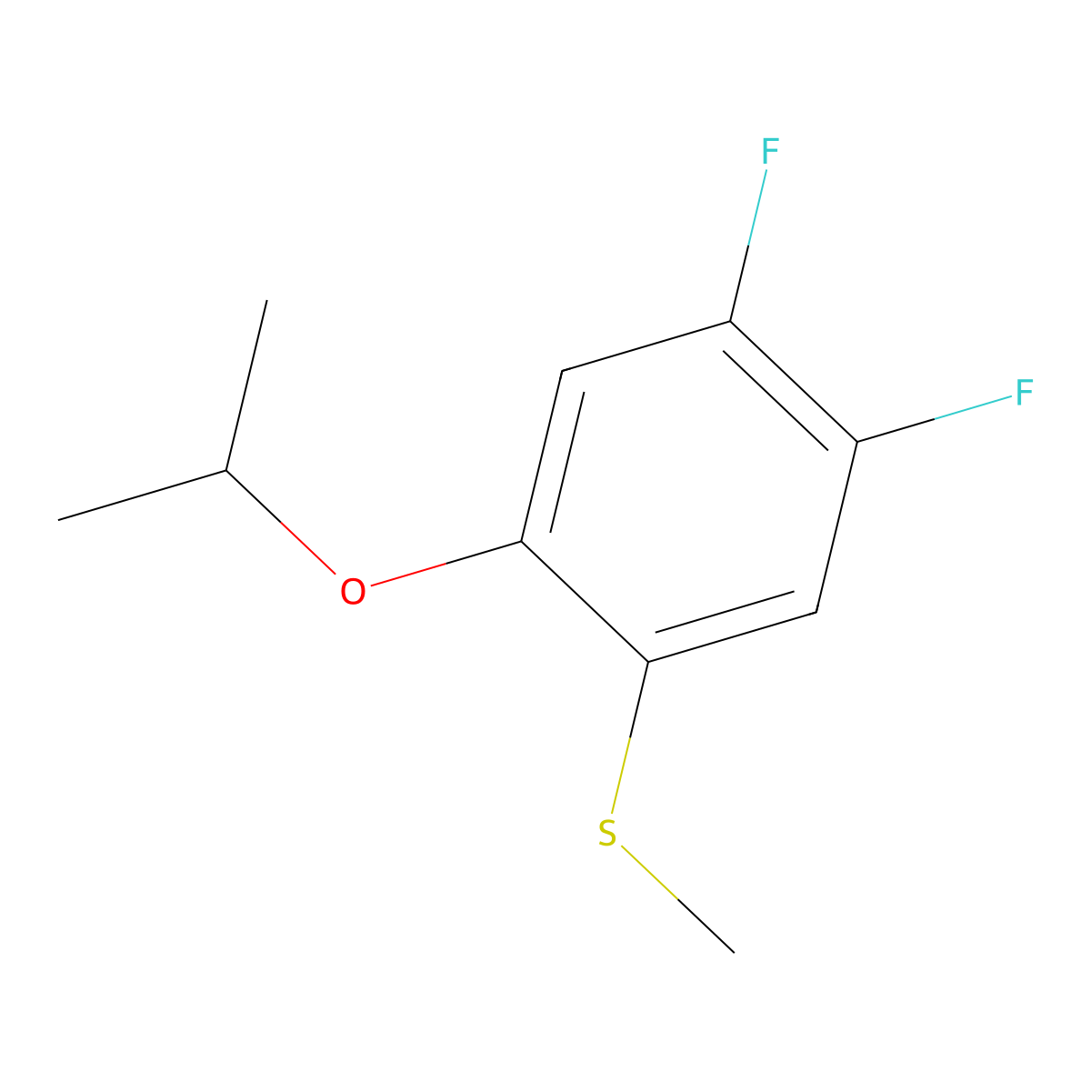 (4,5-Difluoro-2-isopropoxyphenyl)(methyl)sulfane molecular structure, CAS 2757730-52-0