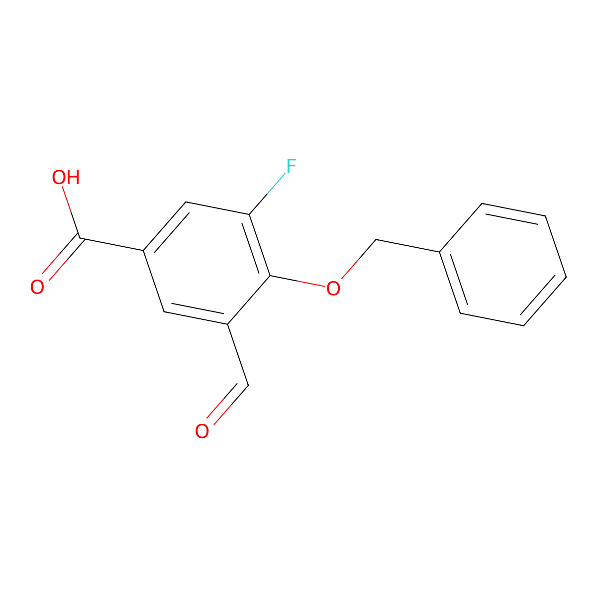 4-(Benzyloxy)-3-fluoro-5-formylbenzoic acid molecular structure, CAS 2757730-54-2
