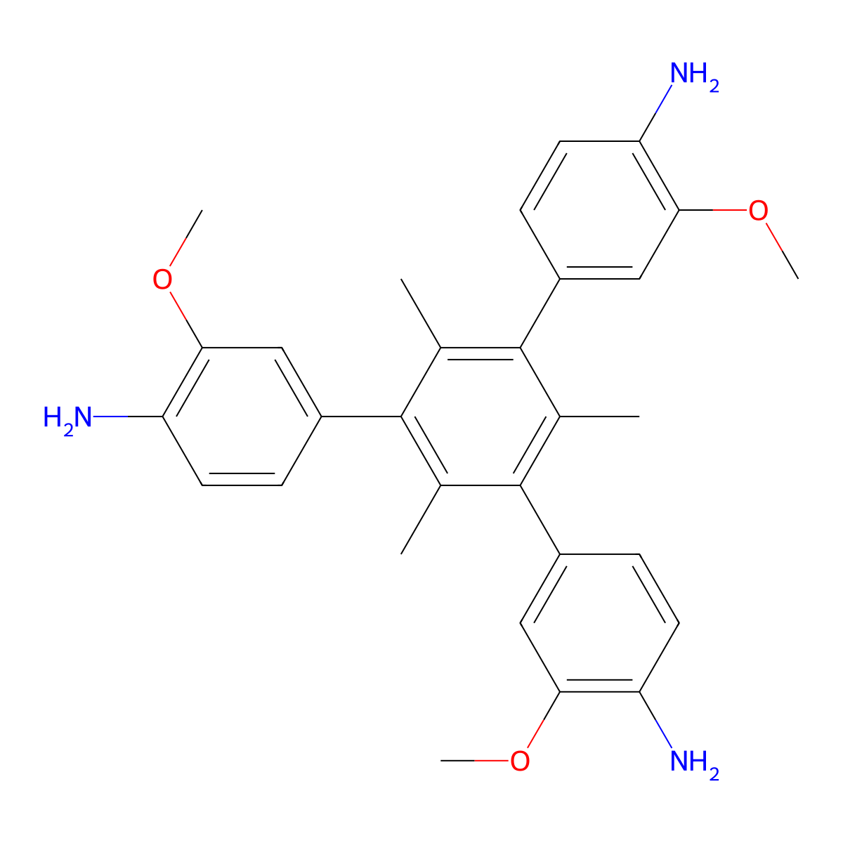 5'-(4-Amino-3-methoxyphenyl)-3,3''-dimethoxy-2',4',6'-trimethyl-[1,1':3',1''-terphenyl]-4,4''-diamine molecular structure, CAS 2757730-55-3