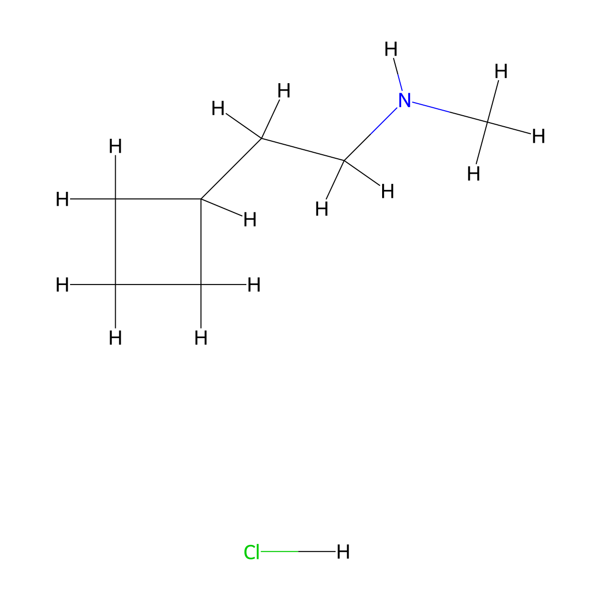 (2-Cyclobutylethyl)(methyl)amine hydrochloride molecular structure, CAS 2757730-58-6