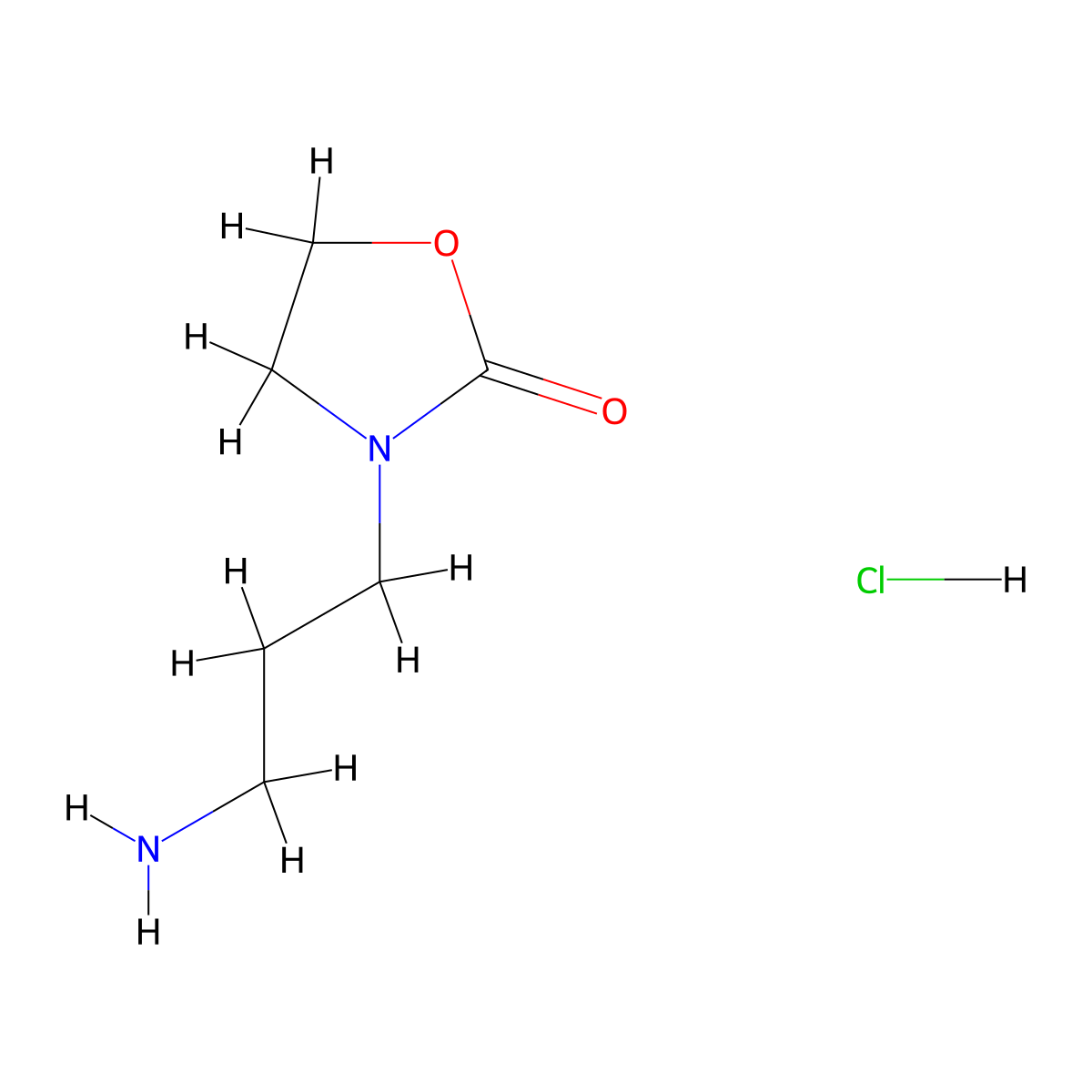 3-(3-Aminopropyl)oxazolidin-2-one hydrochloride molecular structure, CAS 2757730-59-7
