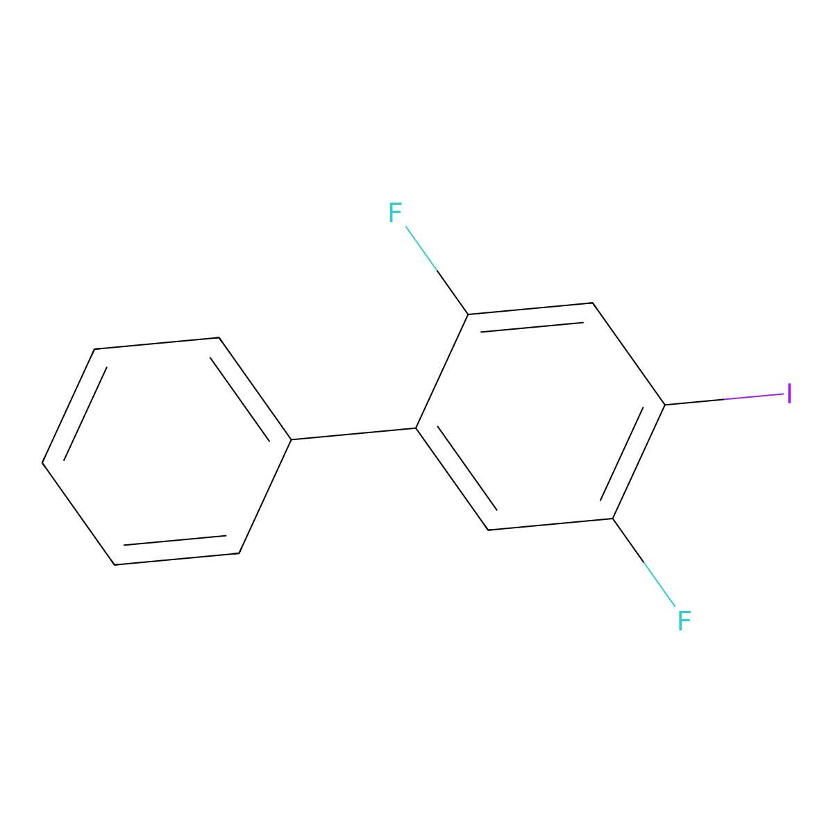 2,5-Difluoro-4-iodo-1,1'-biphenyl molecular structure, CAS 2757730-64-4