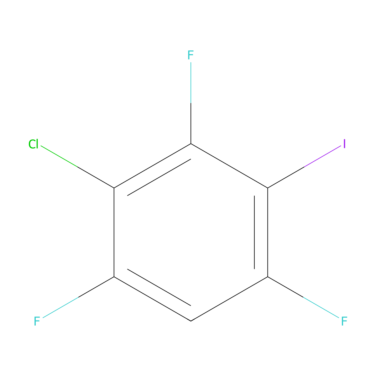 2-Chloro-1,3,5-trifluoro-4-iodobenzene molecular structure, CAS 2757731-41-0