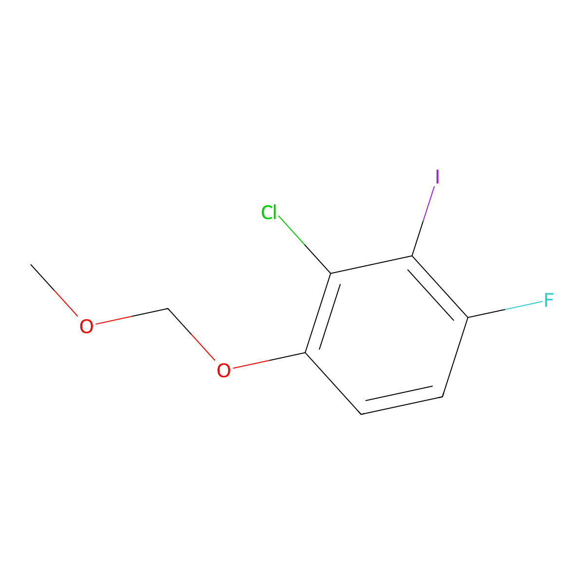 2-Chloro-4-fluoro-3-iodo-1-(methoxymethoxy)benzene molecular structure, CAS 2757731-42-1