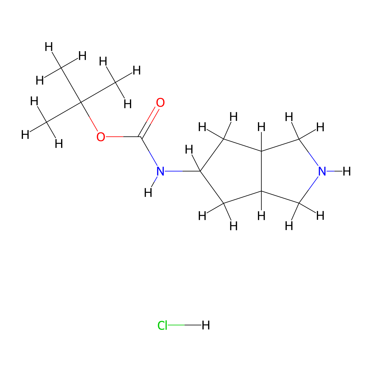 tert-Butyl (octahydrocyclopenta[c]pyrrol-5-yl)carbamate hydrochloride molecular structure, CAS 2757731-47-6