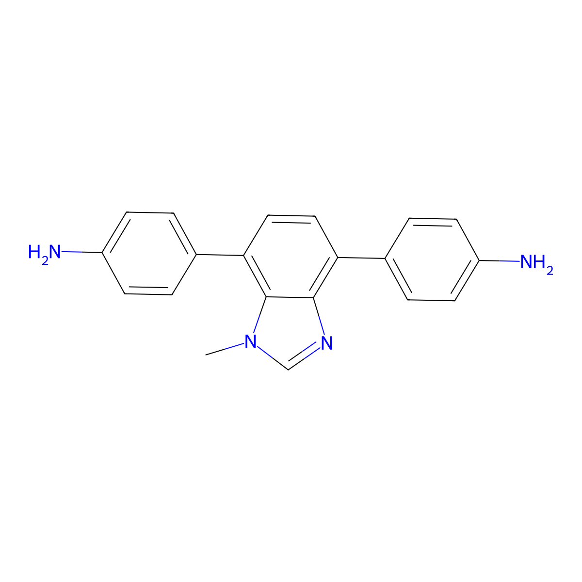 4,4'-(1-Methyl-1H-benzo[d]imidazole-4,7-diyl)dianiline molecular structure, CAS 2757731-54-5