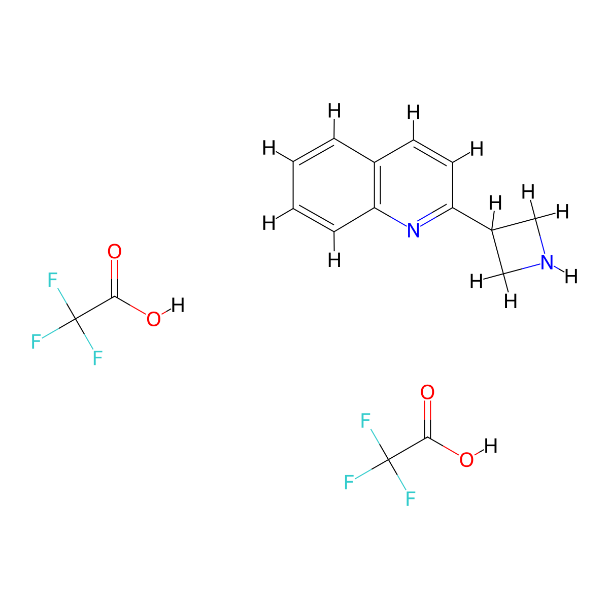 2-(Azetidin-3-yl)quinoline bis(2,2,2-trifluoroacetate) molecular structure, CAS 2757731-56-7