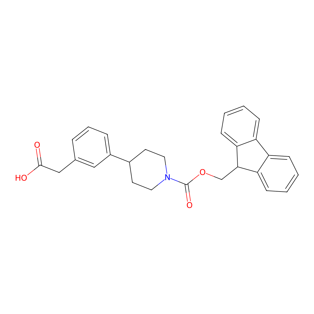 2-[3-(1-{[(9H-fluoren-9-yl)methoxy]carbonyl}piperidin-4-yl)phenyl]acetic acid molecular structure, CAS 2757731-68-1