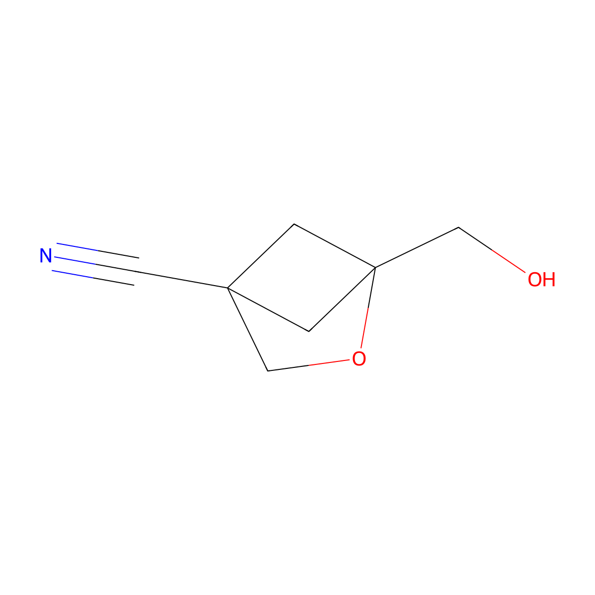 1-(Hydroxymethyl)-2-oxabicyclo[2.1.1]hexane-4-carbonitrile molecular structure, CAS 2757731-75-0