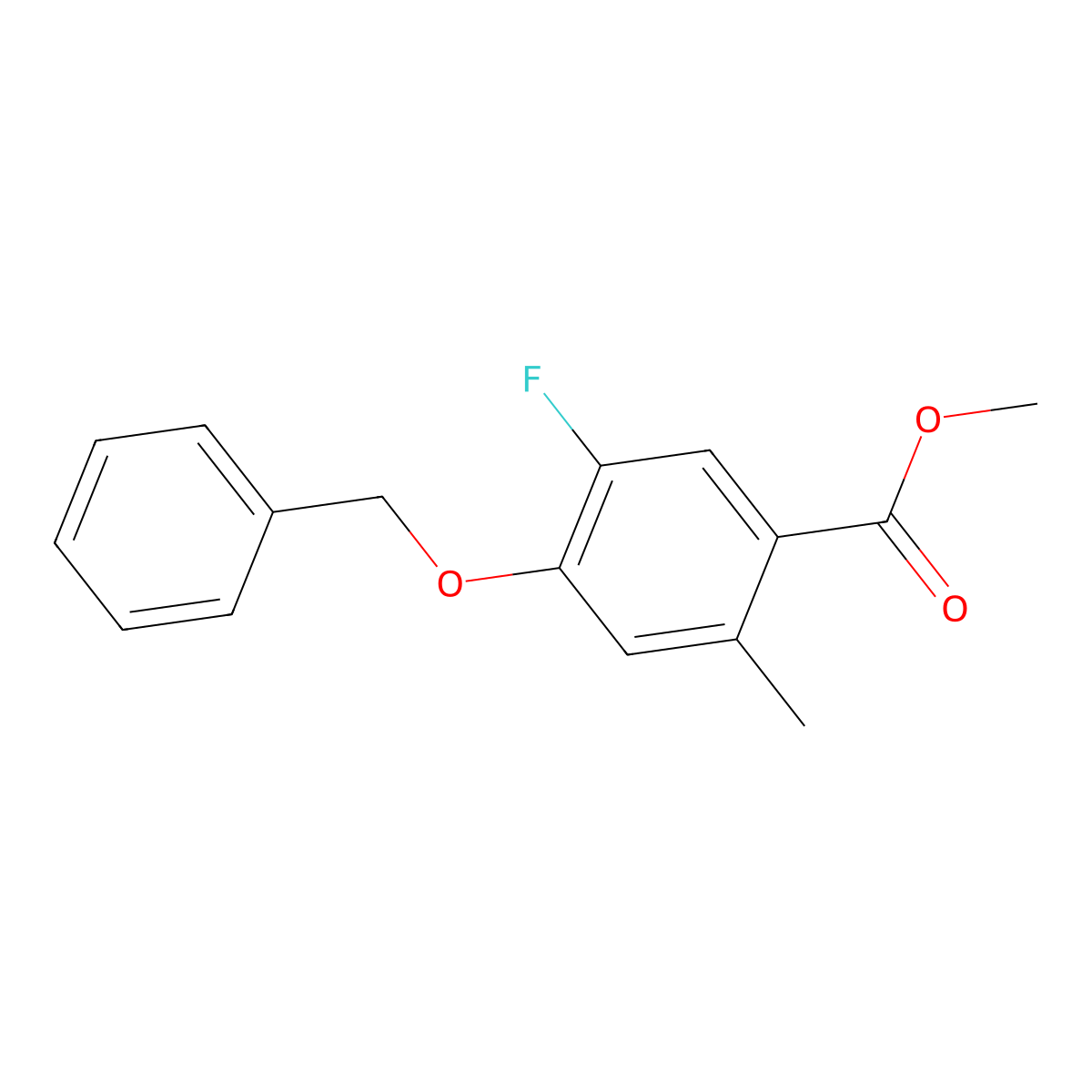 Methyl 4-(benzyloxy)-5-fluoro-2-methylbenzoate molecular structure, CAS 2757731-77-2