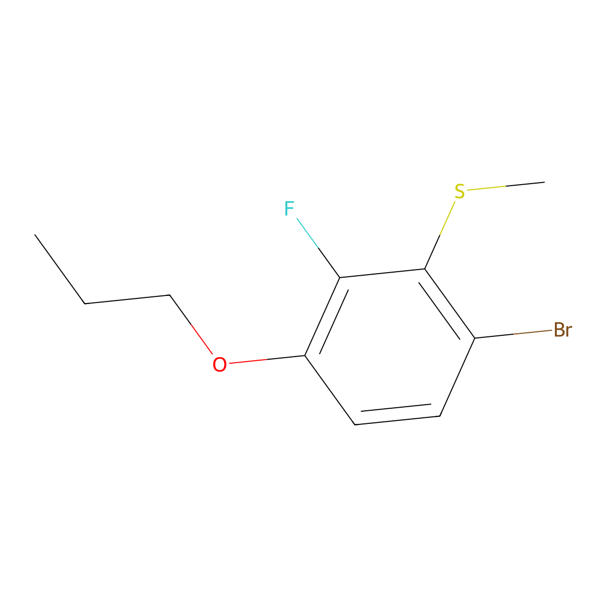 (6-Bromo-2-fluoro-3-propoxyphenyl)(methyl)sulfane molecular structure, CAS 2757731-79-4