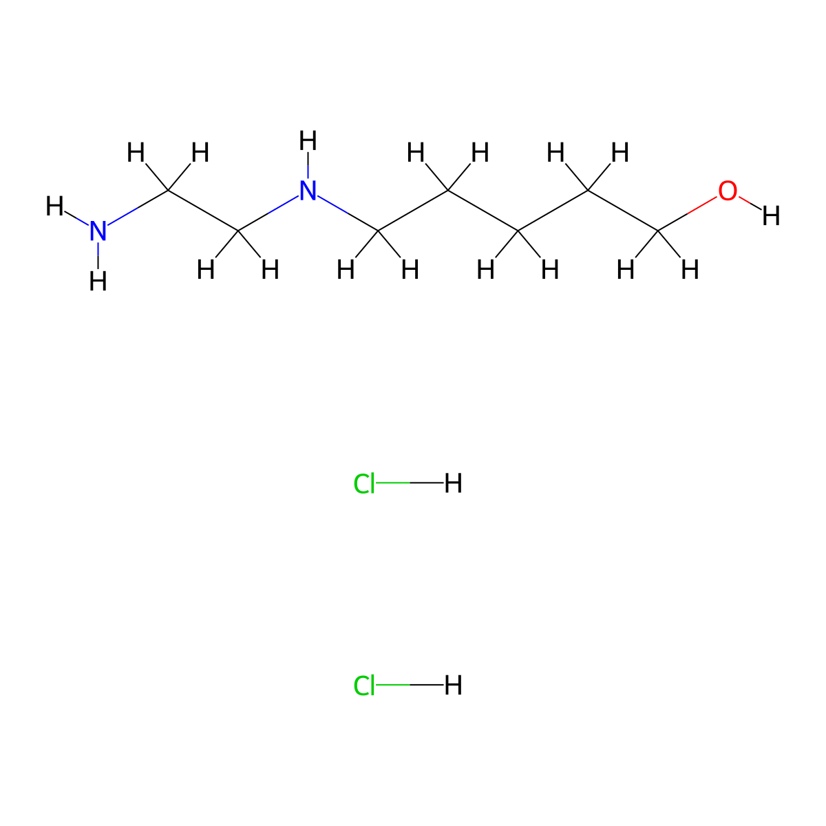 5-((2-Aminoethyl)amino)pentan-1-ol dihydrochloride molecular structure, CAS 2757731-86-3