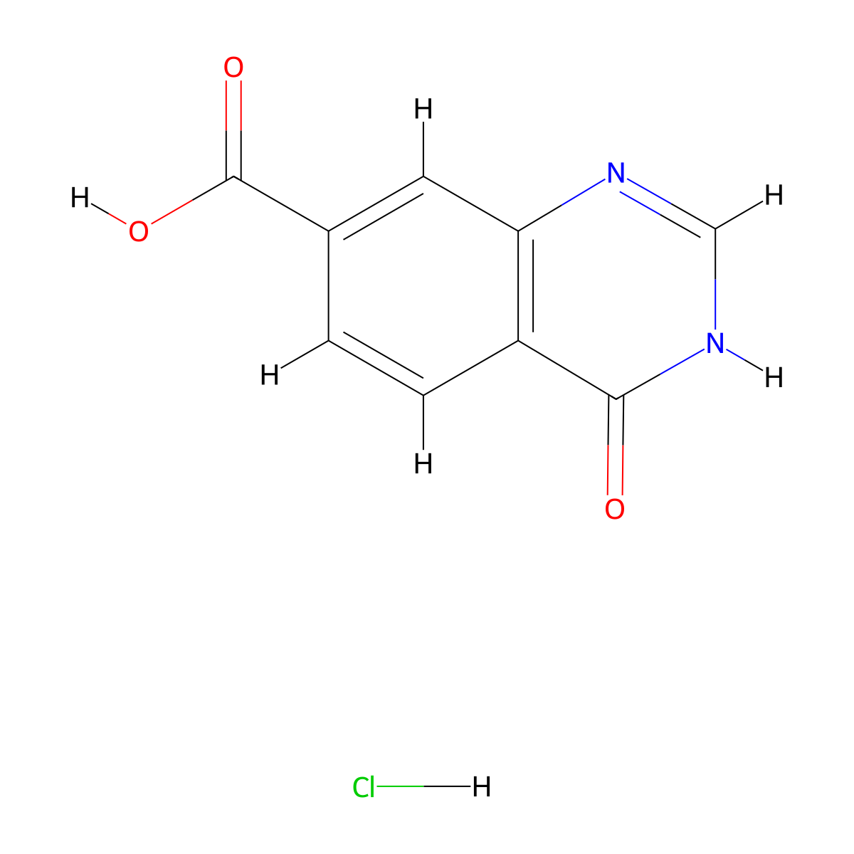 4-Oxo-3,4-dihydroquinazoline-7-carboxylic acid hydrochloride molecular structure, CAS 2757731-87-4