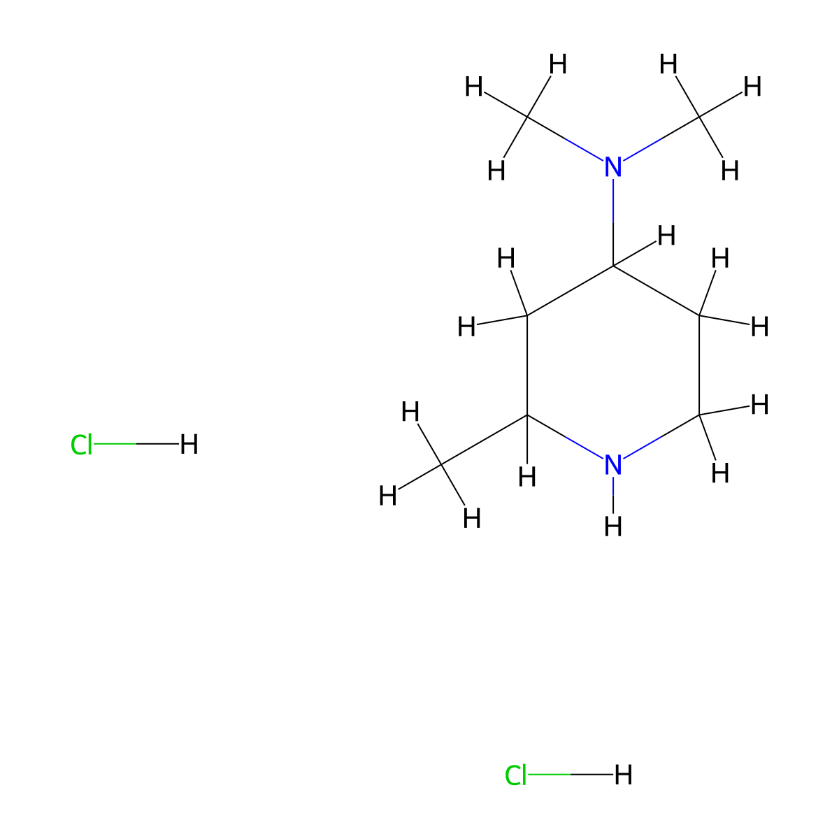 N,N,2-Trimethylpiperidin-4-amine dihydrochloride molecular structure, CAS 2757731-91-0