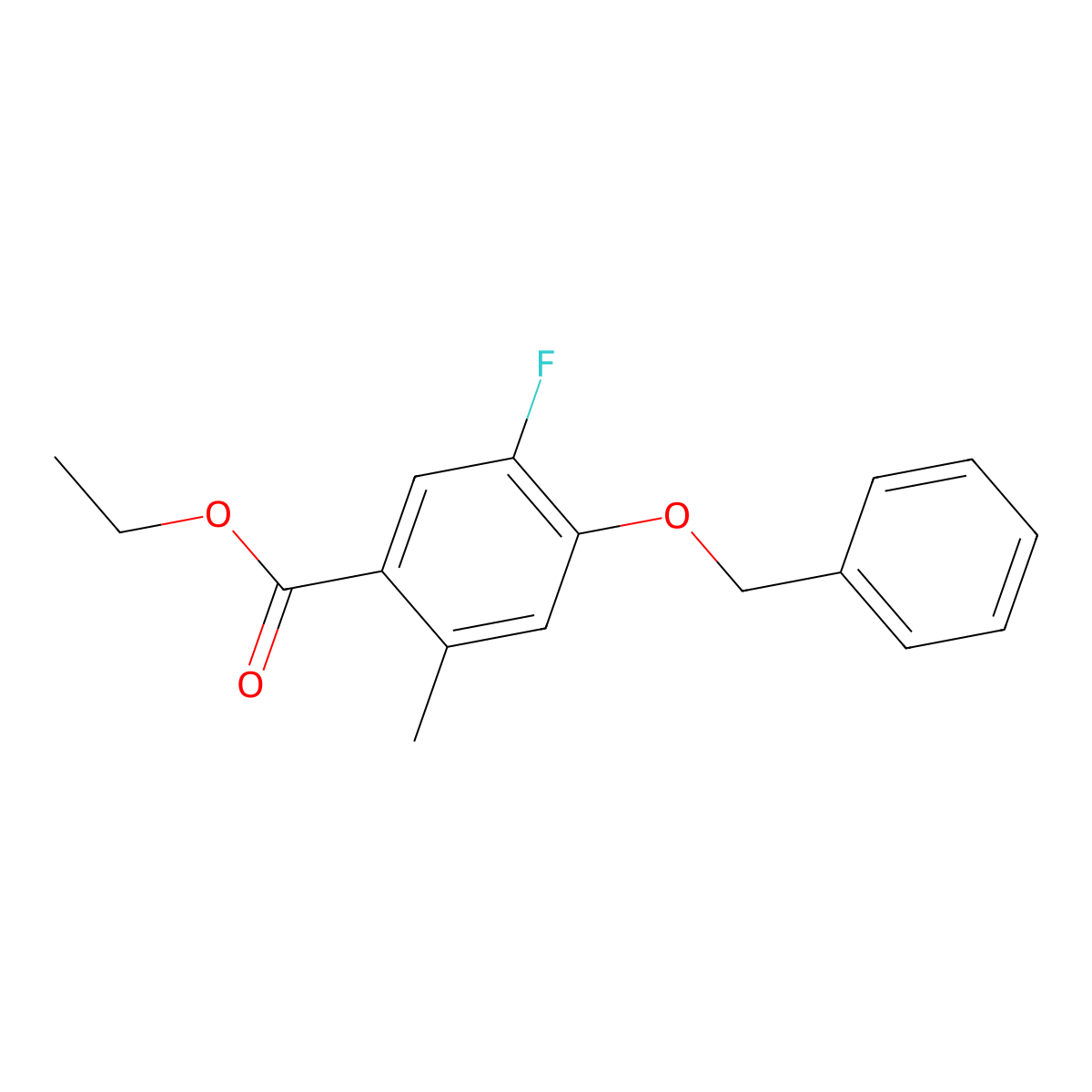 Ethyl 4-(benzyloxy)-5-fluoro-2-methylbenzoate molecular structure, CAS 2757731-92-1