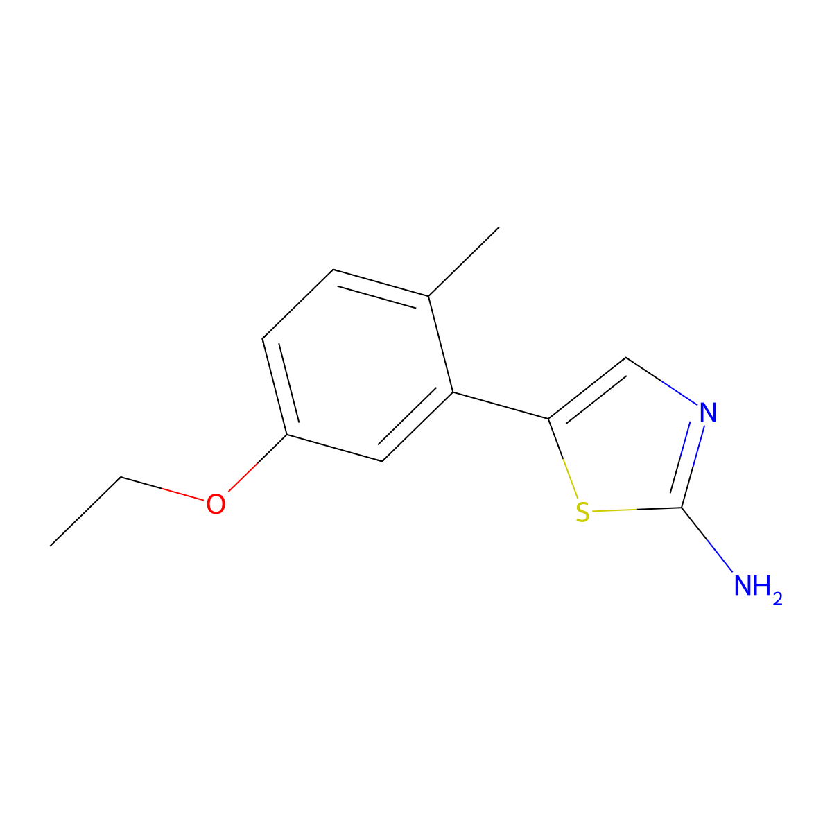 5-(5-Ethoxy-2-methylphenyl)thiazol-2-amine molecular structure, CAS 2757731-93-2