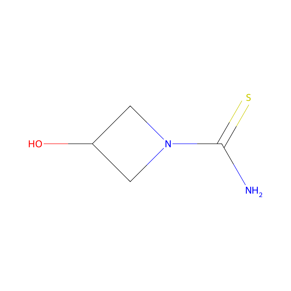 3-Hydroxyazetidine-1-carbothioamide molecular structure, CAS 2757779-14-7