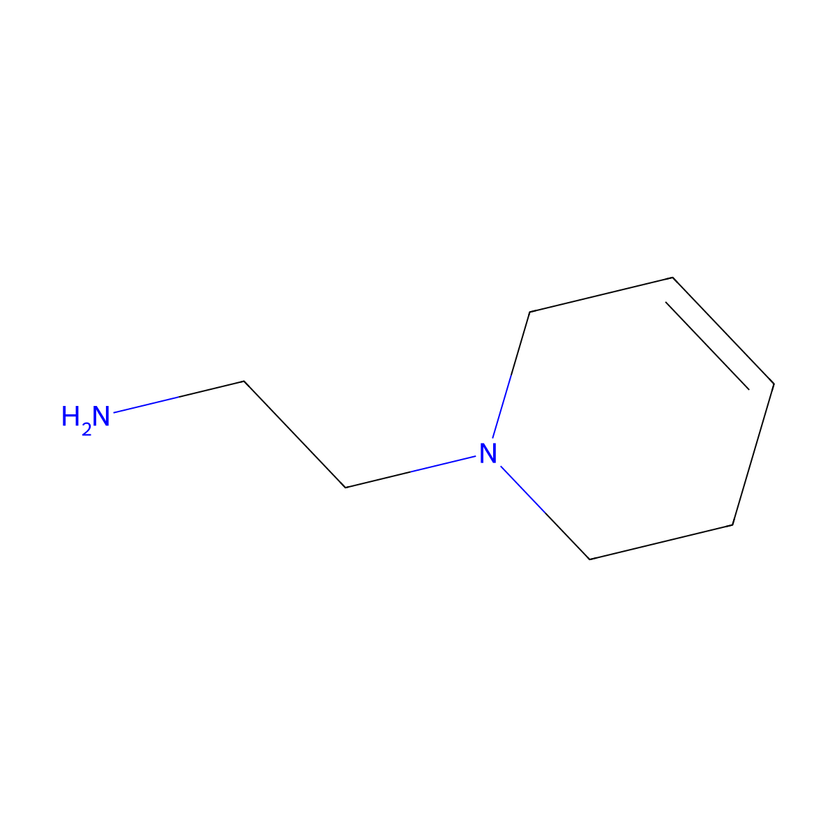 2-(1,2,3,6-Tetrahydropyridin-1-yl)ethan-1-amine molecular structure, CAS 27578-63-8
