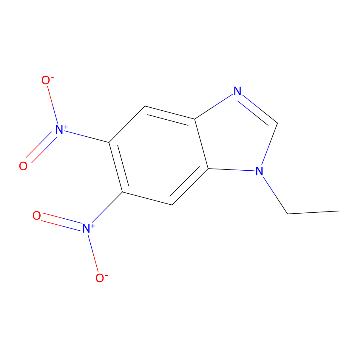 1-ethyl-5,6-dinitro-1H-1,3-benzodiazole molecular structure, CAS 27578-65-0