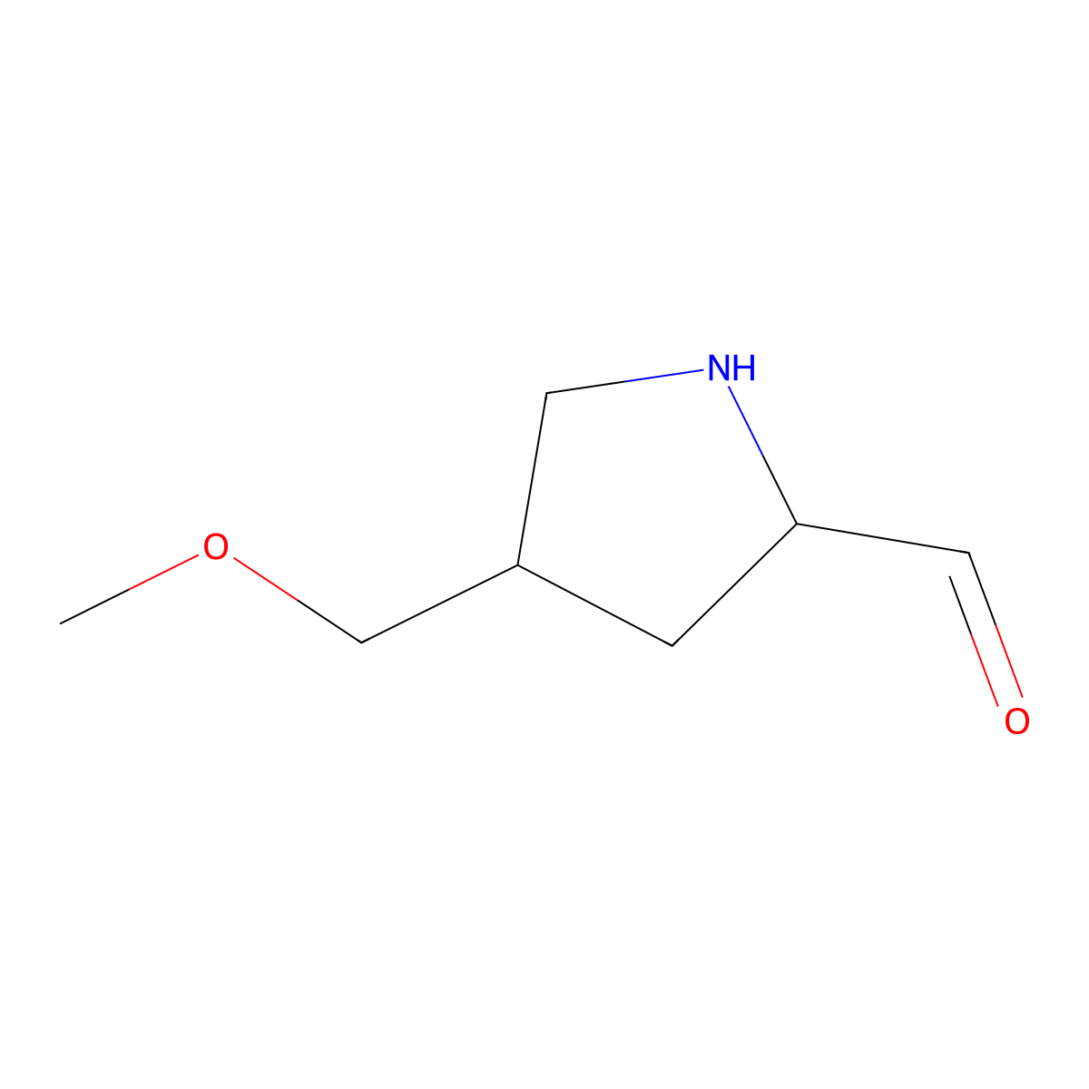 (2S,4S)-4-(methoxymethyl)pyrrolidine-2-carbaldehyde molecular structure, CAS 2757832-47-4