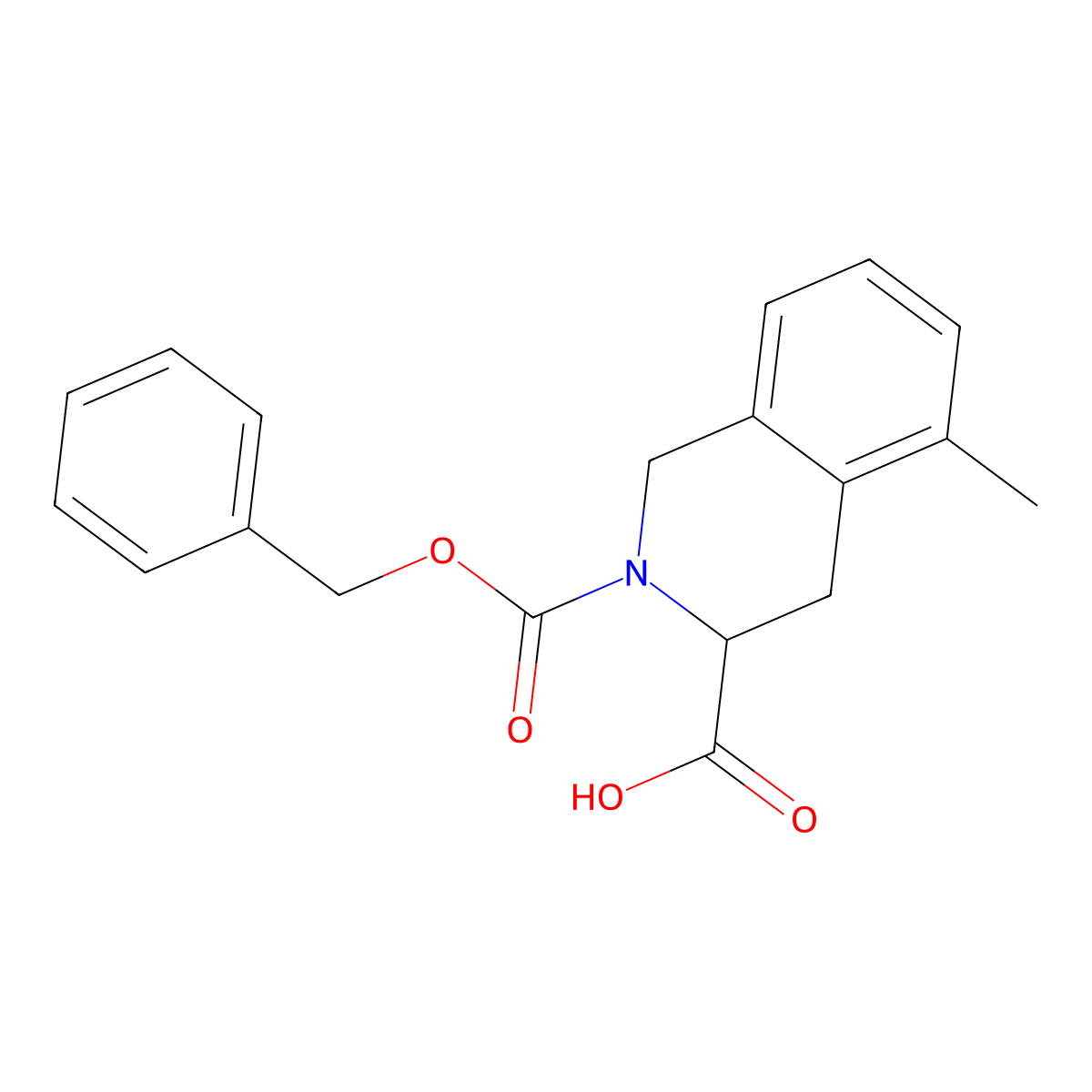(3R)-2-[(benzyloxy)carbonyl]-5-methyl-1,2,3,4-tetrahydroisoquinoline-3-carboxylic acid molecular structure, CAS 2757832-49-6