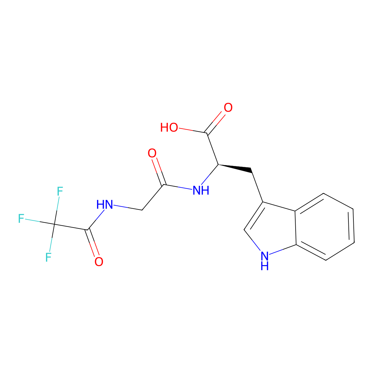 (2R)-3-(1H-indol-3-yl)-2-[2-(2,2,2-trifluoroacetamido)acetamido]propanoic acid molecular structure, CAS 2757832-54-3